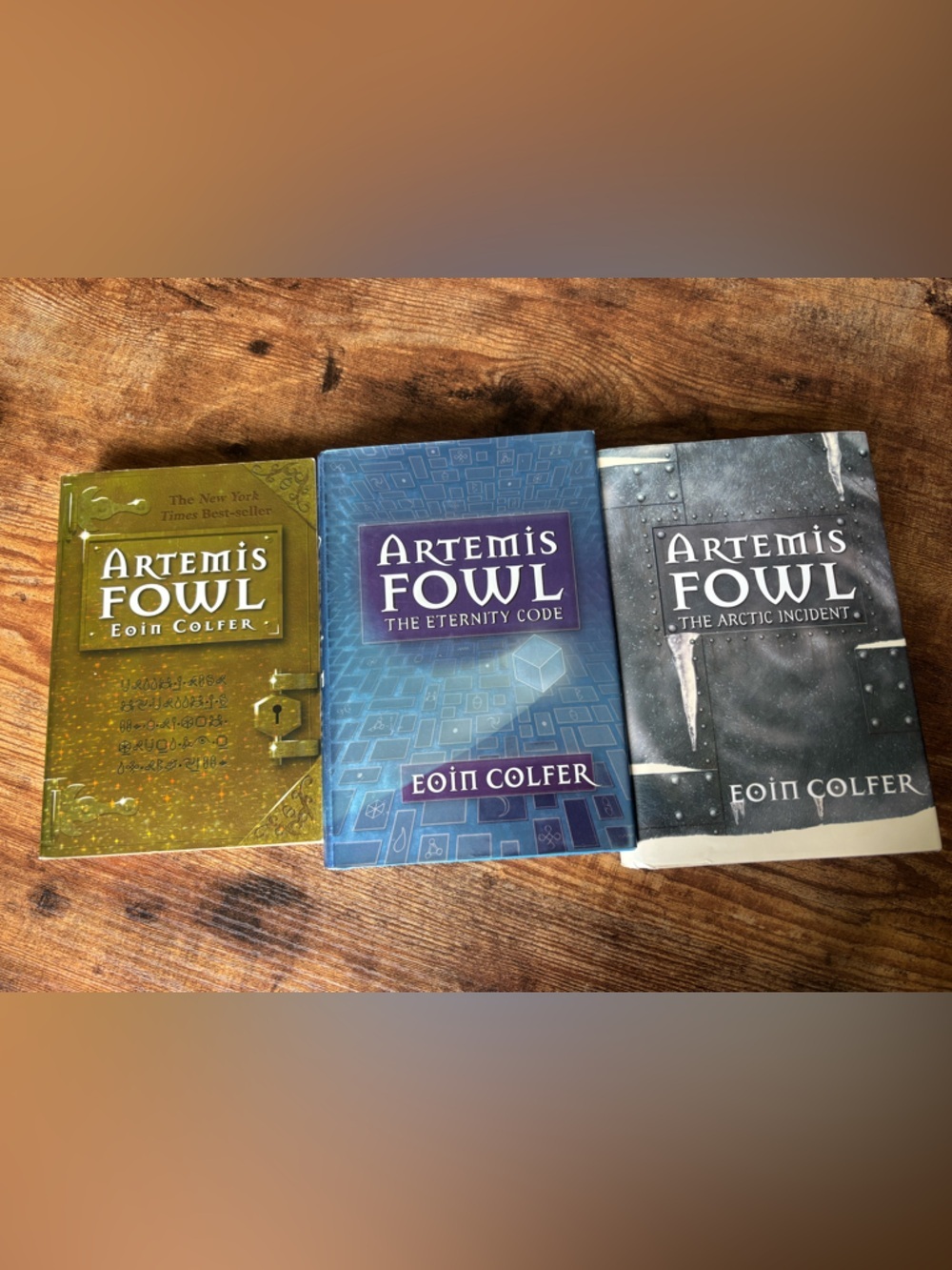 Artemis Fowl Paperback Set by Eoin Colfer - Gold, Blue, Gray Covers